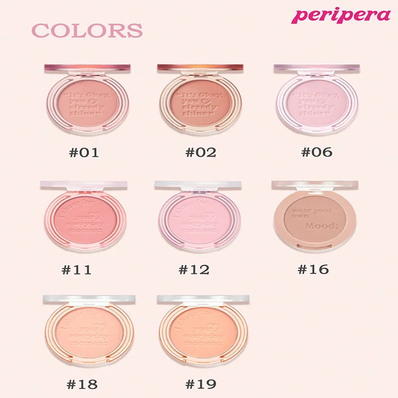 K-Beauty Single Color Blush Palette, Matte Fine Powder Cheek Blush, Non-Cakey, Long-Lasting, Nude Makeup, K-Beauty Cosmetic